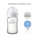 Kit Mamadeira Avent Vidro Pure Glass 125ml + 240ml